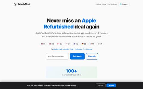 RefurbAlert — Apple Refurbished Stock Alerts — screenshot