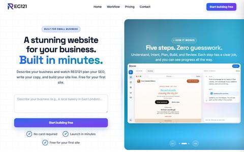 REG121 | AI Website Builder for Small Businesses and Agencies — screenshot
