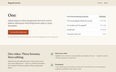 Regen Content — screenshot