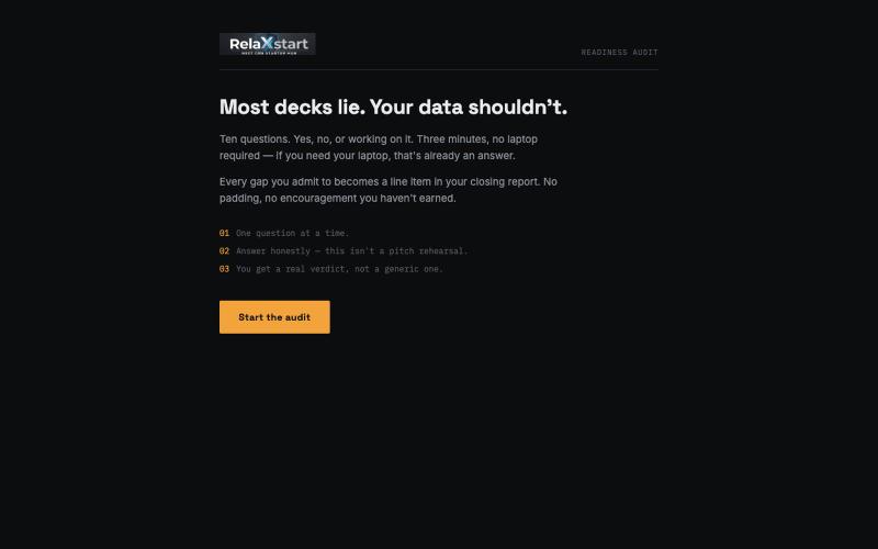 RelaXstart Readiness Audit — screenshot