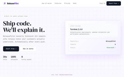 ReleasePilot — screenshot