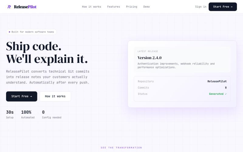 ReleasePilot — screenshot