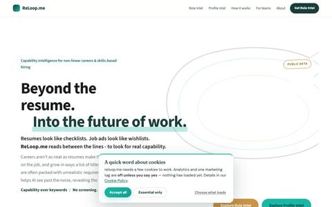 ReLoop.me — Capability intelligence for non-linear careers — screenshot