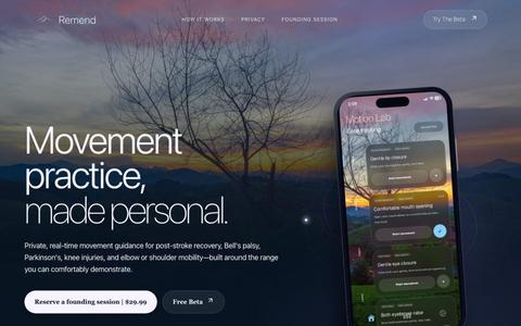 Remend — Movement practice, made personal — screenshot