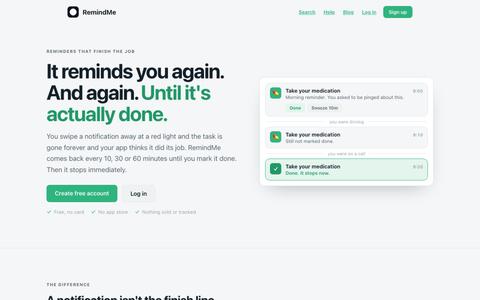 RemindMe: the reminder that doesn't give up — screenshot