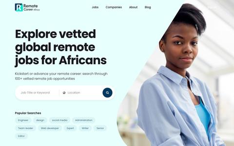 We Connect Africans To Vetted Global Remote Jobs » Remote Career Africa — screenshot