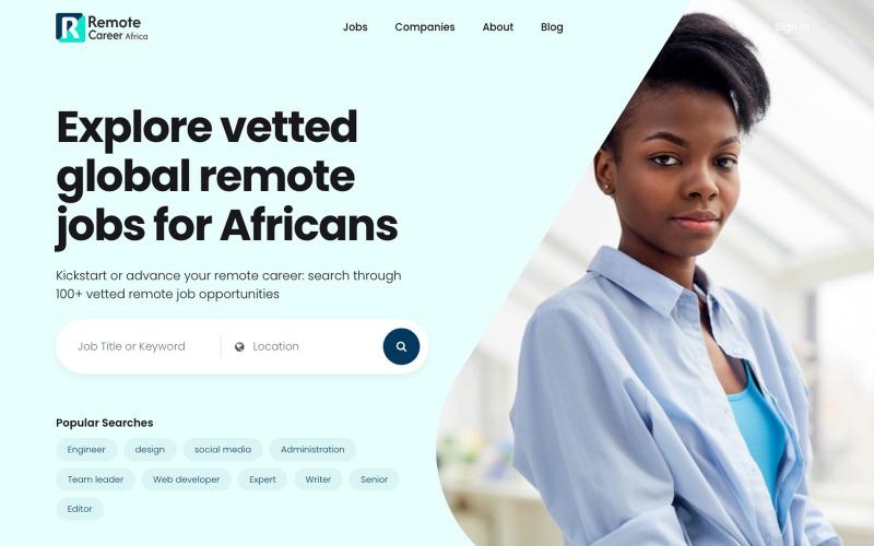 We Connect Africans To Vetted Global Remote Jobs » Remote Career Africa — screenshot