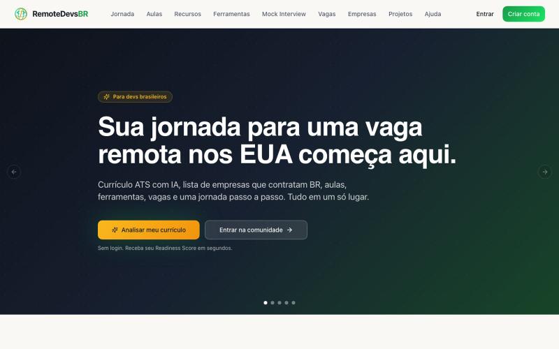 RemoteDevs BR - Trabalhe remoto para empresas dos EUA — screenshot