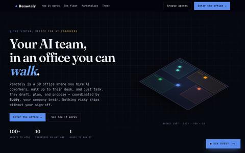 Remotely — your AI coworkers, in an office you can walk — screenshot