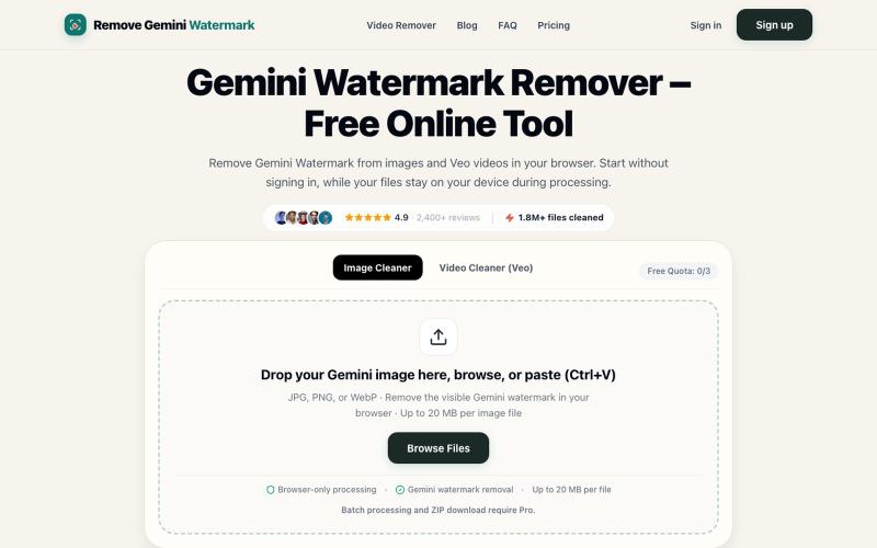 Gemini Watermark Remover: Remove Gemini Watermark & Logo Free — screenshot