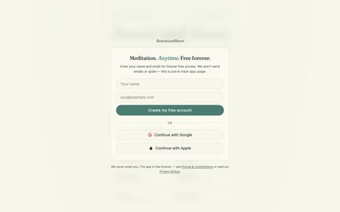 RenewandReset — Free meditation moments — screenshot