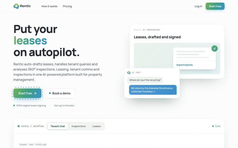 Rentic — AI Property Management for Agencies & Landlords — screenshot
