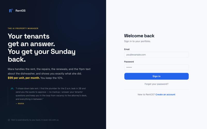 RentOS - Property Management — screenshot