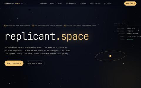 Replicant Space - API-first space exploration — screenshot