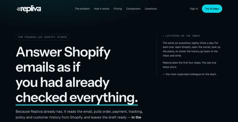 Repliva — Stop spending hours answering the same Shopify emails — screenshot