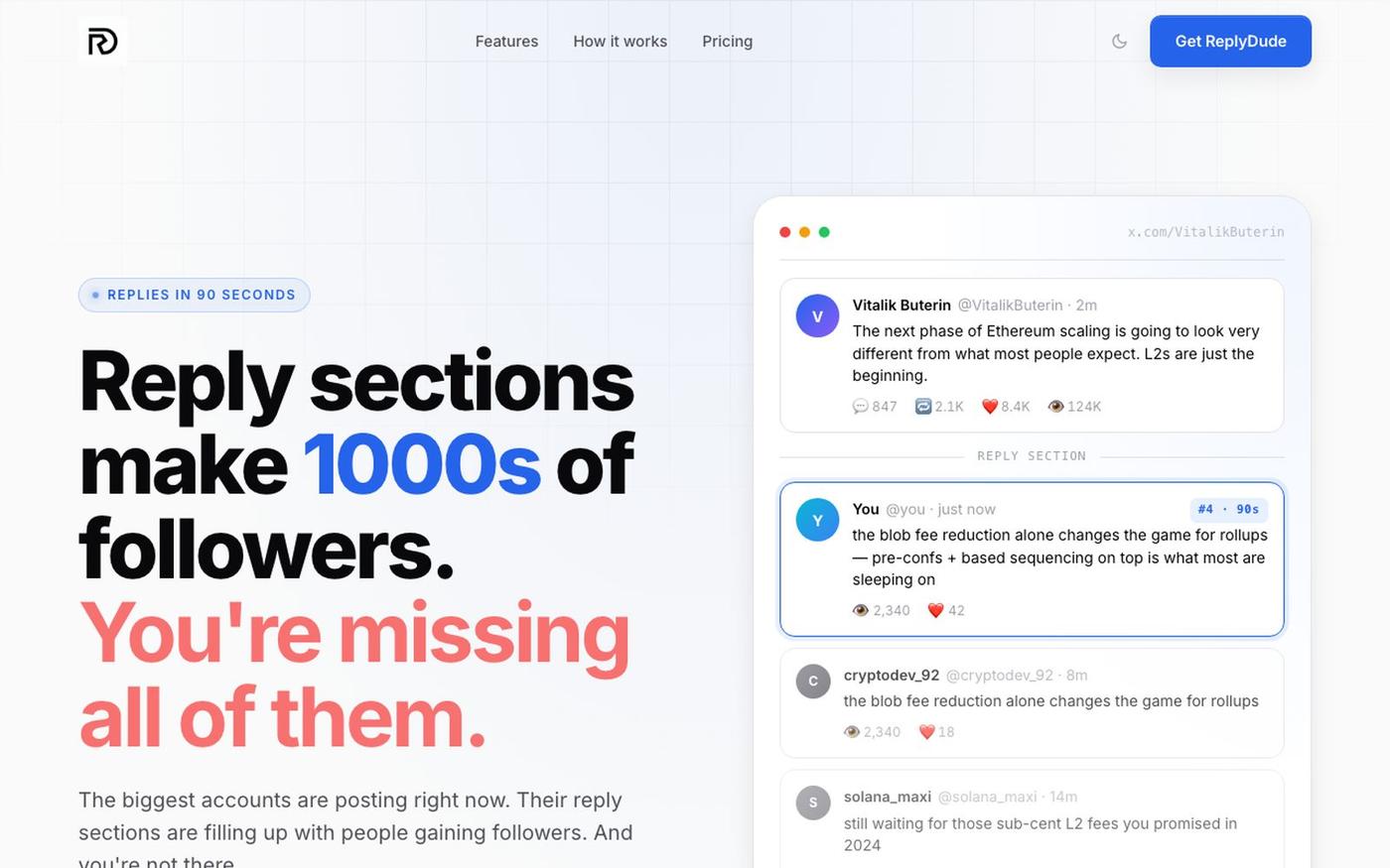 ReplyDude — AI-Powered Social Media Reply Automation — screenshot