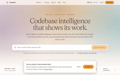 Repowise: codebase intelligence that shows its work — screenshot