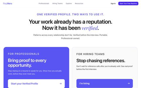 RepVera — The verified work record — screenshot