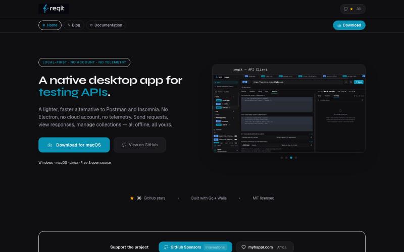 reqit — Local-First API Client | No Account, No Cloud, No Electron — screenshot