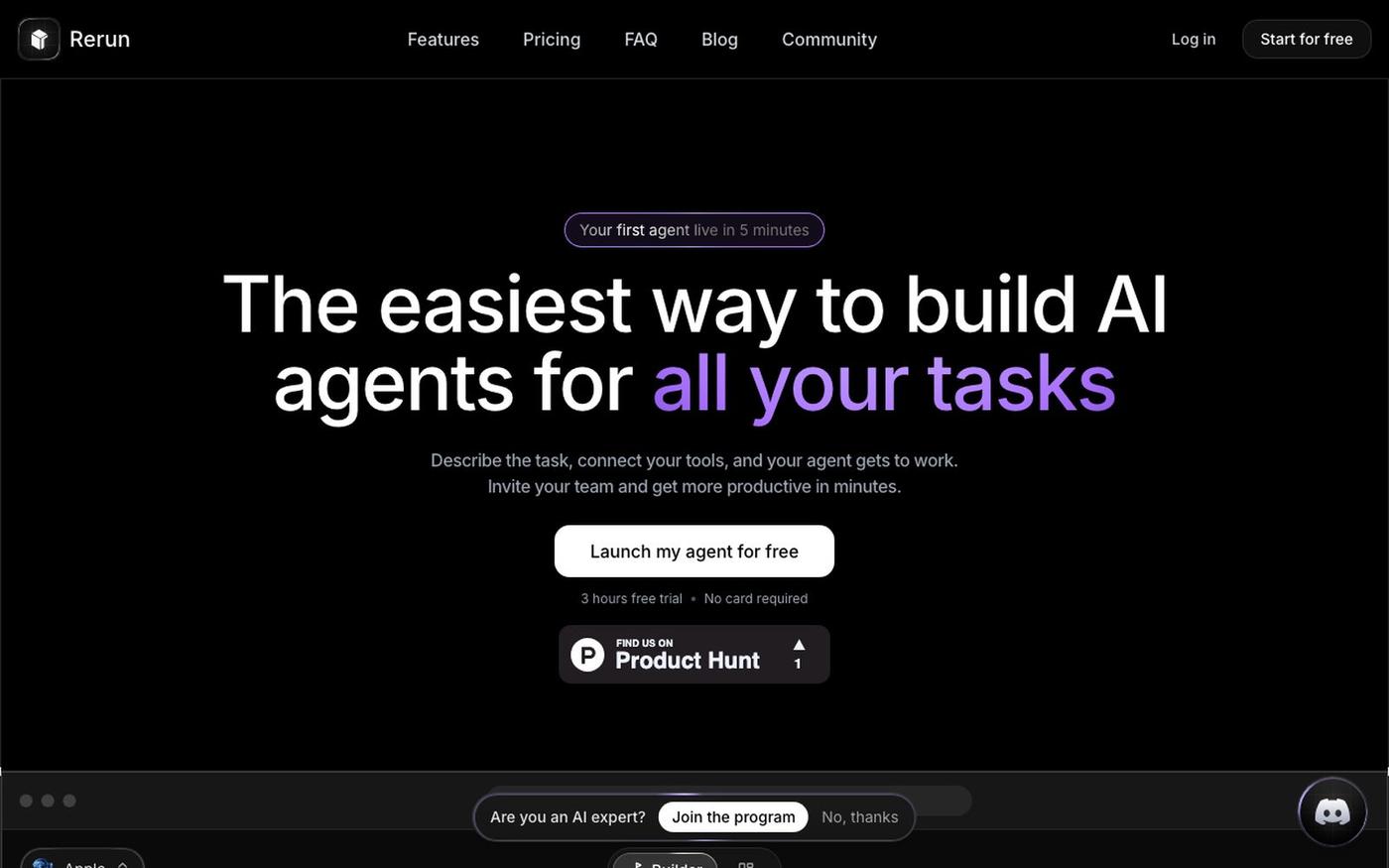 Rerun | Run agents you can actually watch work — screenshot