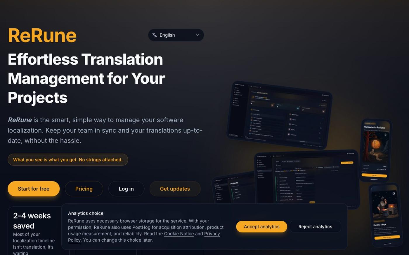 ReRune | Software Localization Management with AI, CLI & OTA — screenshot