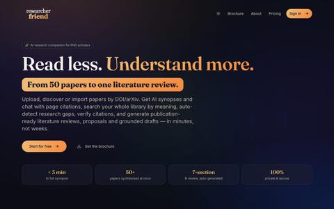 ResearcherFriend — AI Research Assistant for PhD Scholars — screenshot
