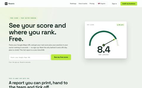 Google Maps review audit in 30 seconds · Resenix — screenshot