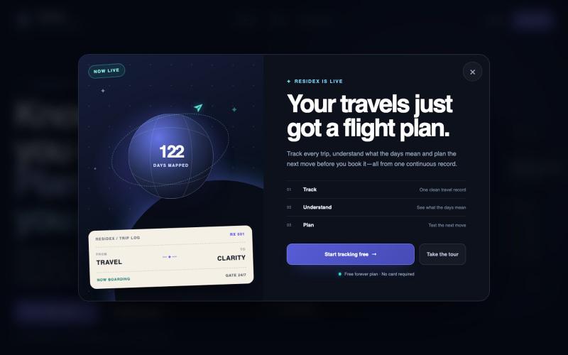 Residex | Travel tracking and residency intelligence — screenshot