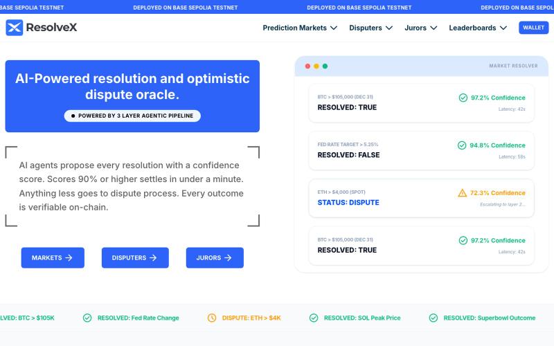 ResolveX | AI-Powered Resolution Oracle — screenshot