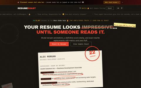 Resume Roast β Brutally Honest AI Resume Critique β screenshot