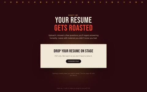 roast.me — your resume, on stage — screenshot