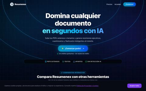 Resumenex | Resumidor PDF Gratis y Cuestionarios con IA — screenshot