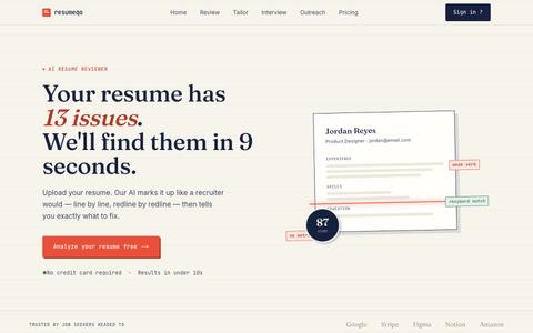 Resumeqo — Get your resume reviewed in seconds — screenshot