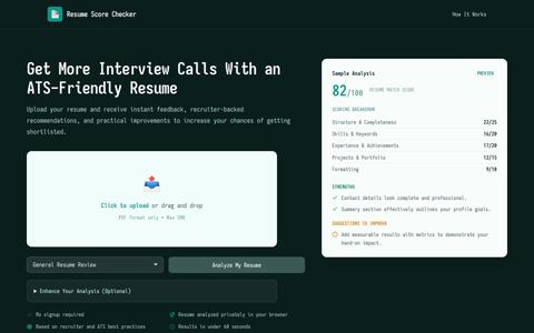 Free Resume Match Score Checker - Get an ATS-Friendly Resume | CodeLab Systems — screenshot