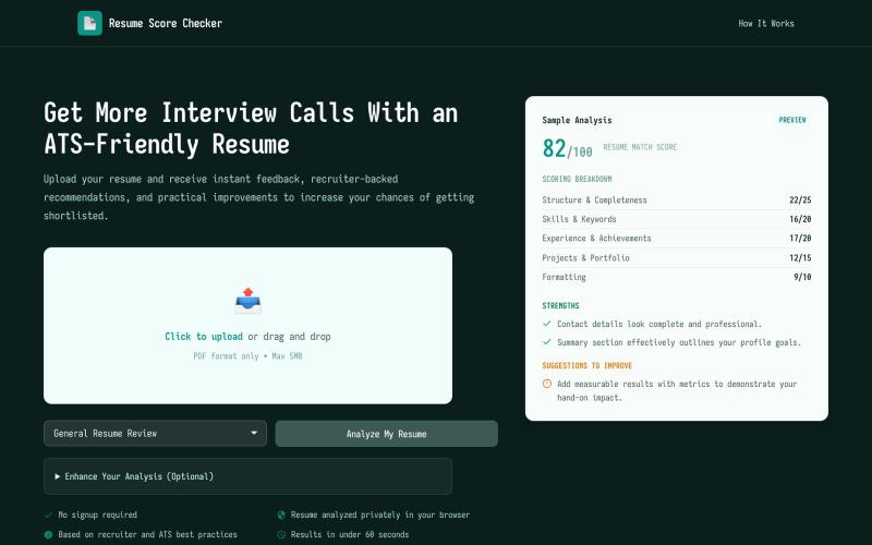 Free Resume Match Score Checker - Get an ATS-Friendly Resume | CodeLab Systems — screenshot