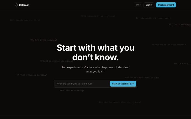 Retenum — Start with what you don't know — screenshot