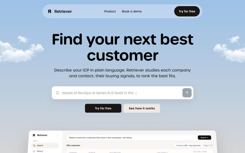Retriever: The Semantic ICP Search Engine for B2B Sales — screenshot