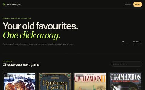 Retro Gaming Site — Classic PC games, ready to play — screenshot