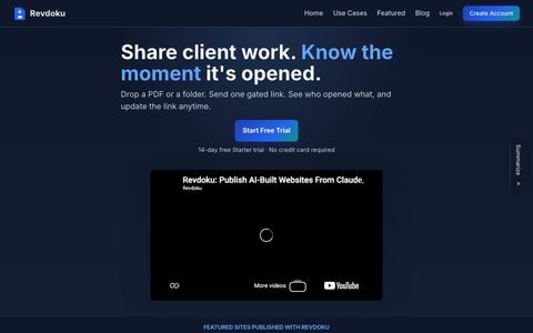 Share client work. Know the moment it's opened. | Revdoku — screenshot