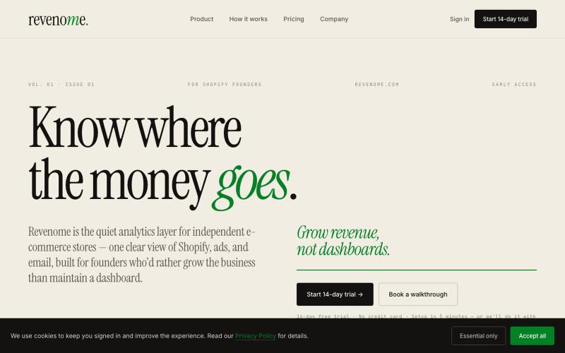 Revenome — Know where the money goes — screenshot