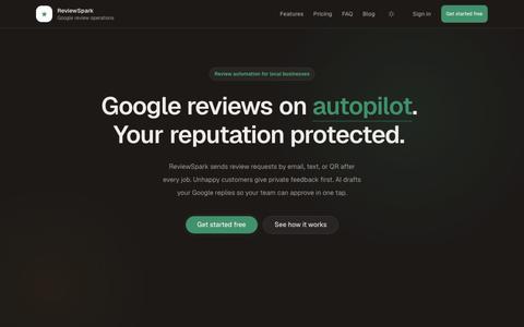 ReviewSpark — Google Review Automation for Local Businesses | ReviewSpark — screenshot