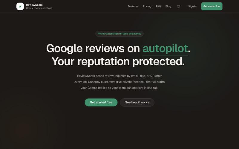 ReviewSpark — Google Review Automation for Local Businesses | ReviewSpark — screenshot