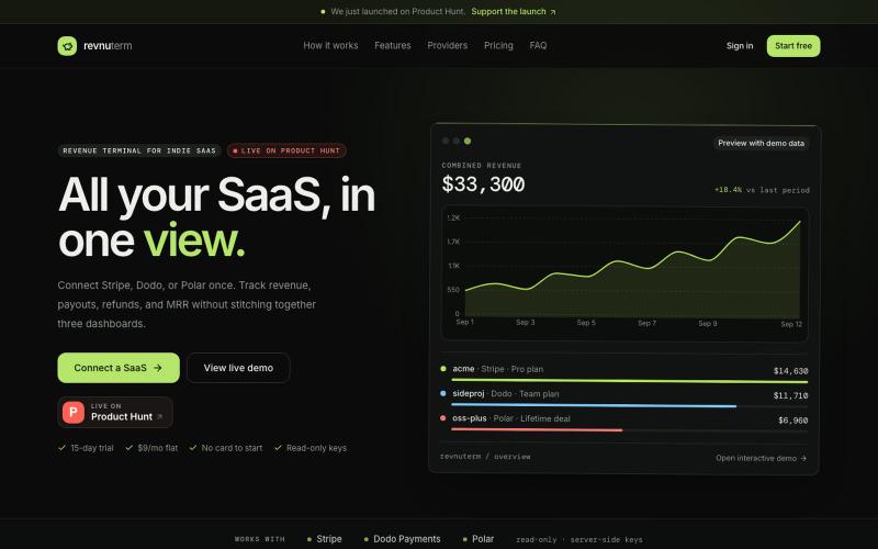 revnuterm — every SaaS, one terminal — screenshot