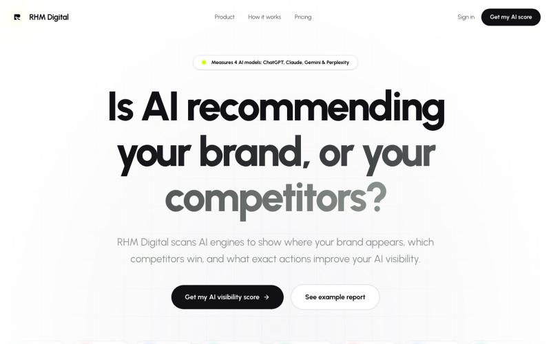 AI Visibility Tracker for ChatGPT, Claude, Gemini & Perplexity — screenshot