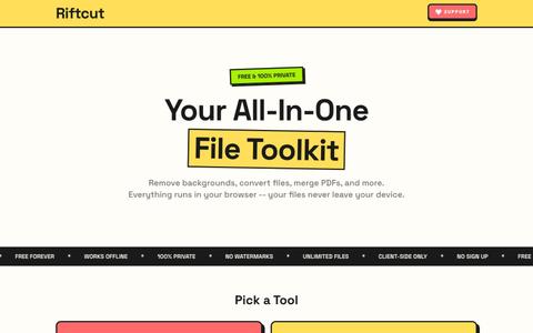 Riftcut — Free Private File Toolkit | Background Remover, PDF Tools — screenshot