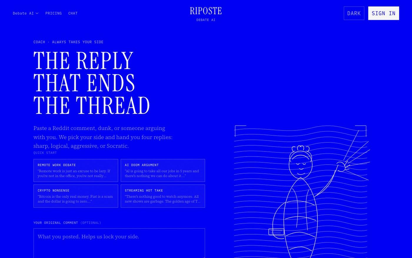Riposte — Debate AI: Coach, Steelman, Judge & More — screenshot
