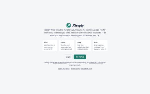 Riseply — AI job search, resume tailoring, and employee onboarding — screenshot