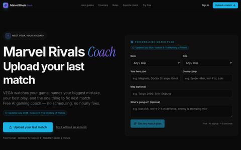 Marvel Rivals Coach — Free AI Esports & Gaming Coach — screenshot