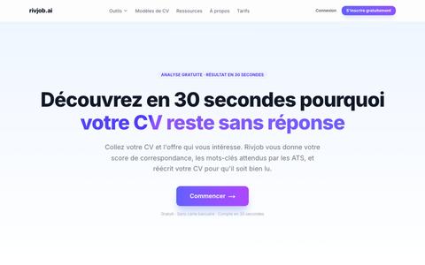 Analysez votre CV face à une offre d'emploi | Rivjob — screenshot
