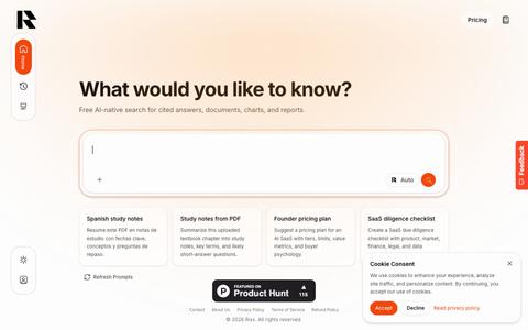 Free AI-Native Search for Cited Answers | Rixx — screenshot